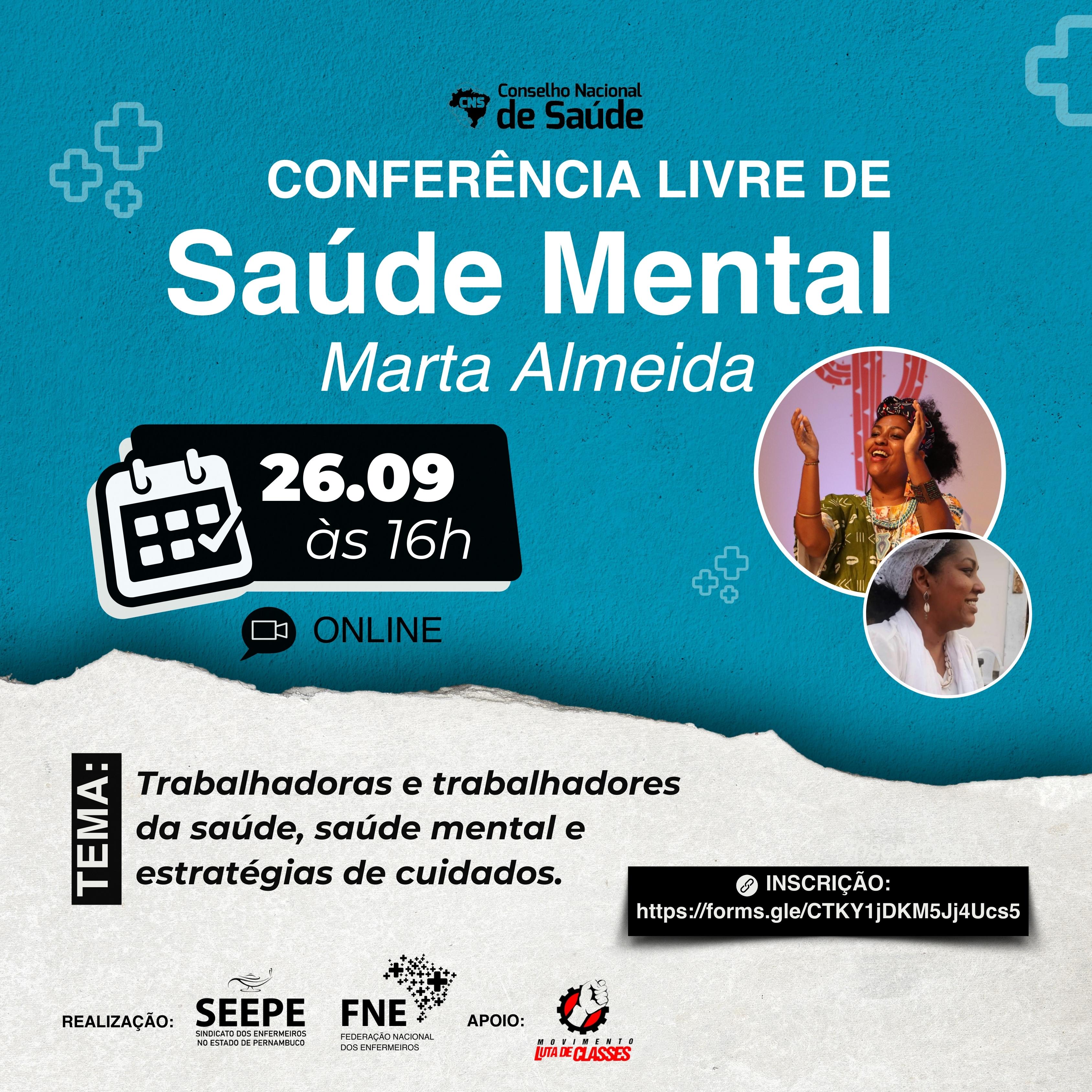 📢 Conferência Livre de Saúde Mental Marta Almeida