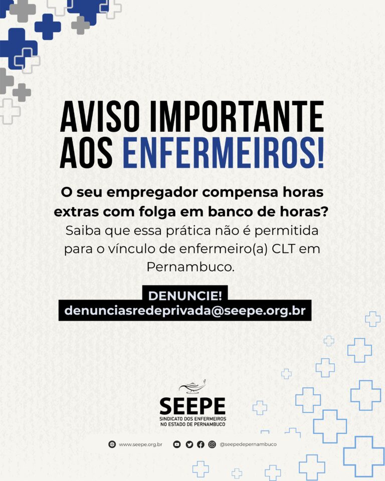 AVISO IMPORTANTE AOS ENFERMEIROS E ENFERMEIRAS!